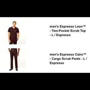 Men’s Figs Espresso scrub set Large